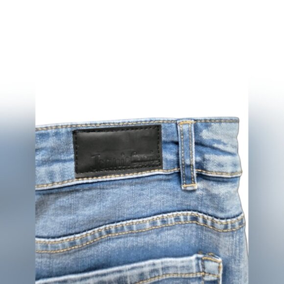 NWT Jeanology Long Maxi Slit Faded Denim Sexy Skirt Size L Spring Stretch Boho - Picture 5 of 11